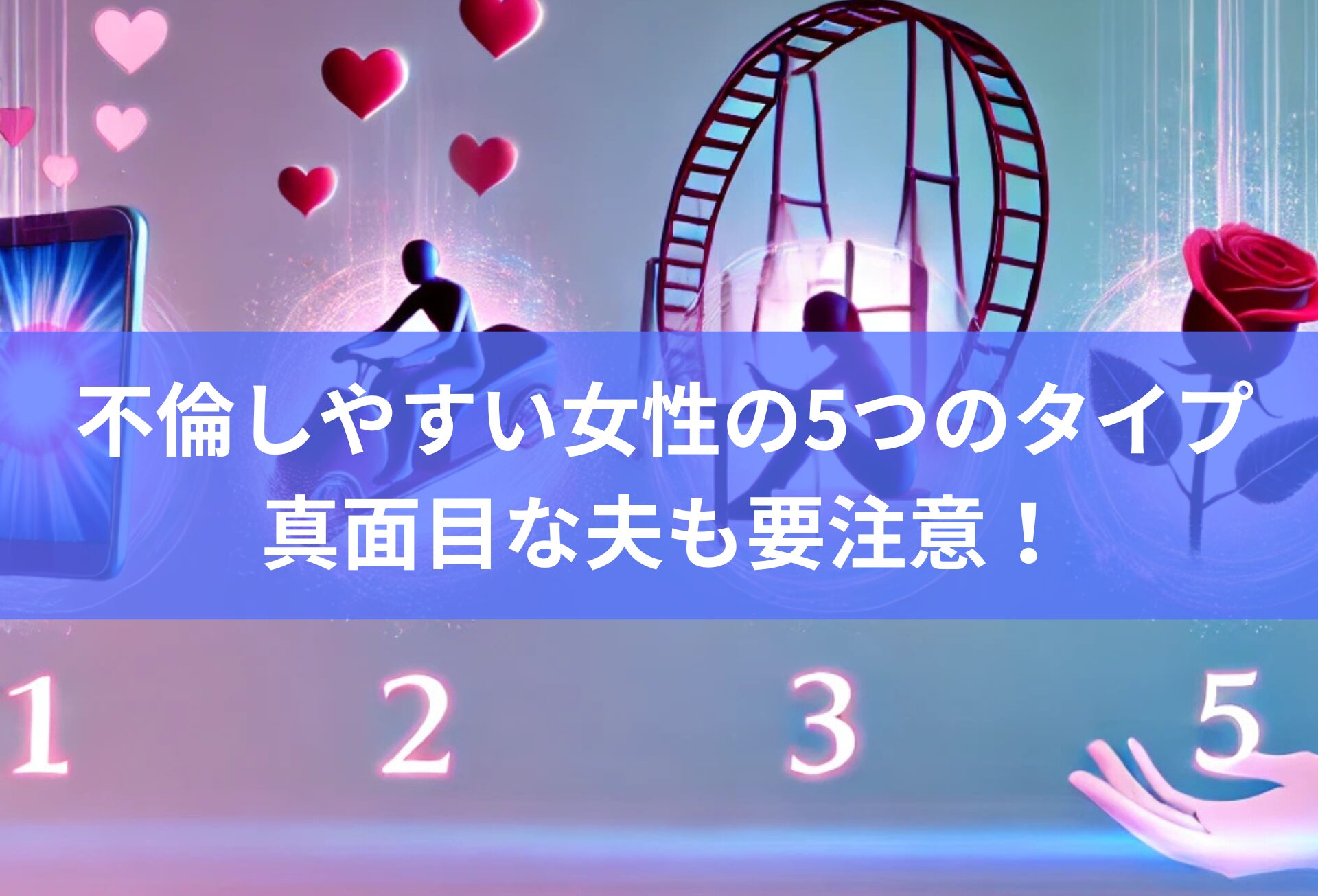 不倫しやすい女性の5つのタイプ：真面目な夫も要注意！